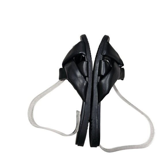 Steve Madden Womens Black Slip-On Knotted Puffy Flat Sandals Sz 7.5 Neutral Boho - Picture 4 of 8